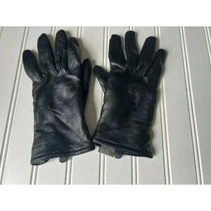 Leather Gloves Driving Women's Black Medium 1905